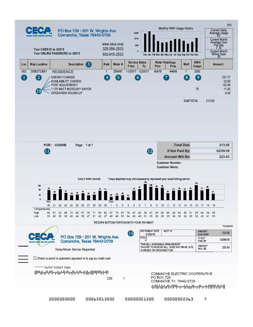 Sample CECA Bill image